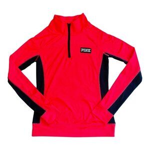 PINK Victoria's Secret Ultimate Half Zip Pullover Jacket, Small, Pink/Grey, EUC!